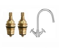 Tap Magician Tap Valves Pair gland insert 1/2" BSP 20 teeth Fits Franke Rotaflow 3768R / SP3768