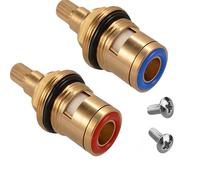 Tap Repair Kit to Fix Leaking Taps, 2 x 1/4 Turn Ceramic Tap Cartridges 20 Spline with Washers, Stop Dripping Bathroom & Kitchen Taps