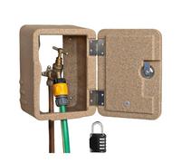 Tap Safe Lockable Outside Tap Cover - Weather Resistant Outdoor Tap Protector for Frost Protection & Water Security, Combination Padlock Included - Sandstone