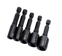 Tap Socket Chuck Wrench Drill Die Socket Adapter 1/4 Hexagonal Shank Driver M4-M16 Wind Batch Sleeve 8PCS Sleeve