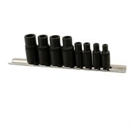 Tap Socket Set 8 Pieces Thread Cutting Tap Drive Sockets Chrome Vanadium 1/4 Inch 3/8 Inch Magnetic Design Fits 1.5mm to 12mm Taps Square Profile for Ratchet Use in Tight Spaces Black