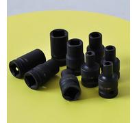 Tap Socket Set, 9 Pieces Tap Sockets Cr Molybdenum Steel 1/2 Inch Drive Square Socket Set for Electric Pneumatic Hand Wrench M6 M8 M10 M12 M14 M18 M20 M22 M24