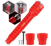 Tap Spanner, Sink Tap Spanner, Faucet Wrench, 8 in 1 Tap Spanner for Tight Space Bath Tap Spanner Kitchen Bathroom Plumbing Spanner
