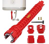 Tap Spanner Tool, 14-in-1 Multi-Functional Faucet Wrench, Tools Tap Backnut Spanner Set, Kitchen Taps Tool Nut Tightening Tube Spanners Back Sink Wrench, Taps Cartridge Valve Removal Tools