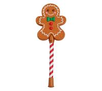 Tap To Pay Wand Contactless PVC 3D Printed Gingerbread Man Festive Stick | 36.8x16.4x2.8cm Handheld Credit Card Wand Holder for Travel Office Retail Store Cafe Holiday Shopping Family Gathering