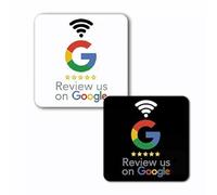 Tap to Review Business NFC Tag Black or White Sticker Compatible with Google Review Us