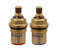 Tap Valves Cartridges Replacement Brass Ceramic Disc Cartridges Insert Gland Quarter Turn 1/2" for Kitchen Bathroom Faucet Tap,Red + Blue