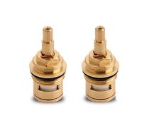 Tap Valves Replacement 2PCS Pair 3/4 Brass Ceramic Disc Cartridge Replacement Mixer Cold/Hot Water Tap Inner Faucet Valve