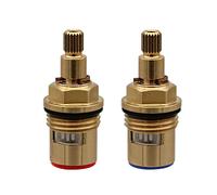 Tap Valves Replacement, Brass Ceramic Disc Cartridge Tap Valve, Tap Cartridges Quarter Turn 1/2" for Bathroom Kitchen Shower Tap,Red + Blue