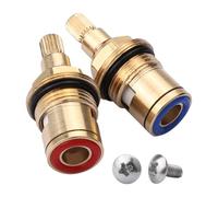 Tap Valves Replacement Ceramic Stem Disc Cartridge Faucet Valve Quarter Turn Faucet Valve 2Sets, Brass Faucet Valve
