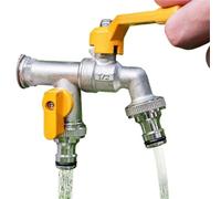 Tap Water Faucet 4 Points All Copper Outdoor Antifreeze Into Two Out of The Courtyard Double Flower(A)