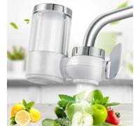 Tap Water Filter Adopt The Third Generation Ceramic Composite Filter Element,ABS Material Tap Filter Purifier Can Help Purify Stains in Water to Get Clear Water-(Fits Standard Faucet)