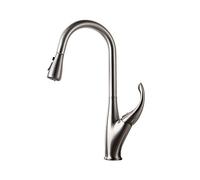 Tap with Pull Out Brass Faucet 360°Swivel High Arc Mixer Tap Single Lever Hot and Cold Sink Faucet, Sink Mixer Tap, 201s Spray,Brushed Nickel,Brushed Nickel