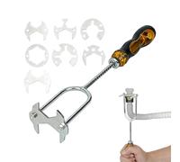 Tap Wrench Set 9.84 Inch Multi-Function Tap Wrench Set Plumbing Hex Tap Wrench Adjustable Plumbing Installation Tool | With 7 Interchangeable Die Heads For