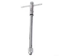 Tap Wrench Set Adjustable Silver T-Handle Ratchet Tap Holder Wrench Hand Thread Taps for Tap and Die Sets (M5-12 Lengthened)