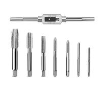 Tap Wrench Tool Set 8 Pcs Metric T-Handle Ratchet Tap Holder with M3-M12 Taps Adjustable Hand Threading Tool for DIY Machinist Repair and Furniture Assembly