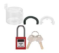 Tapa del botón de parada de emergencia Cubierta desmontable con candado de 38 mm para dispositivo de bloqueo de seguridad de energía eléctrica industrial PC Nylon Acero inoxidable