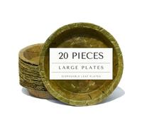 TAPARI JUMBO Disposable Plates 20 PIECES - EXTRA LARGE Disposable Plates - 27cm Diameter - 1.1 litre - Compostable Plates - Perfect for Eco-Conscious Events and Thali Sets - SINGLE PACK