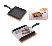 Tapas Dish Mini Cast Iron Frying Pan Skillet Casserole Oven Wooden Serving Board