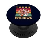 Tapas Heals The Soul Vintage Spanish Food Lovers Design PopSockets Adhesive PopGrip