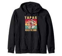 Tapas Heals The Soul Vintage Spanish Food Lovers Design Zip Hoodie