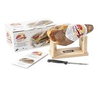 Tapas Party Mini Jamón Serrano with Jamonero and Knife | Gourmet Set of 1 kg - Authentic Spanish Cured Ham - Ideal for Tapas, Appetizers, Parties, and Special Occasions