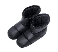 Tapasimme Down Booties for Women Down Slippers Socks (Black, Large)