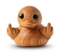 Tapazapa Handmade Wooden Middle Finger Duck Figurine, Easter Basket Stuffers Funny Mini Duck Statue for Home, Office, Car Décor. Birthday Gift. Interesting Christmas Stocking Stuffer