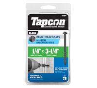 Tapcon 24394 1/4" X 3-1/4" HEX Head Black Screw Anchor 75CT