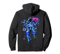 Tape Astronaut EDM Rave BPM Addict Sober Raver ART ON BACK Pullover Hoodie