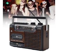 Tape Cassette Player, Four-band Radio with AM/FM Function, Support SD/USB/U Disk Input Playback, Plug In/recharge Use for Family Outdoor Party