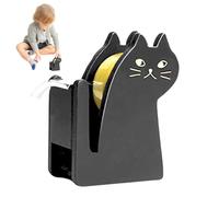 Tape Cutter, Desktop Animal-Shaped Wooden Cat Tâpe Dispenser, Tape Holder And Packer For Standard - Ape Rolls, Cute Office Home Desk Accessory, Hard Wood With Smooth Cutter, Non-Slip Base, 1 Piece