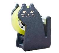 Tape Dispenser, Cute Cat Tape Dispenser, Vintage Wooden Kitty Tape Cutter with 1 Roll Tape for Home Office Desktop Accessory for Students Girls Boys