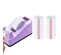 Tape Dispenser Desk with 12 Rolls Transparent Cute Small Tape Dispenser Packing Refills Invisible Tape Desktop Tape Dispenser for Christmas Gift Wrapping Office Home School Supplies Purple