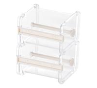 Tape Dispenser for Desktop, 2Pcs Transparent Roll Tape Holder, Washi Tape Organizer with Cutting Edge & Spindle for Office, Home, DIY Craft - Beige