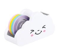 Tape Dispenser Funny Cellotape Dispenser for Kids Cloud-Shaped Cute Tape Dispenser with a Rainbow Tape Plastic Desktop Sellotape Dispenser with Cute Smile for Kids Art Craft School Office