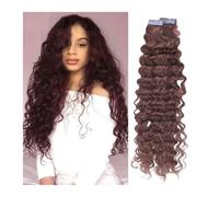 tape extensions 12-26Inch Deep Wave Tape In Human Hair Extensions Remy Curly Hair Tape European Remy Hair Skin Weft Adhesive Extension Hair Extensions(20 pcs,26 inches)