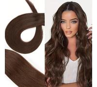 Tape Extensions Human Hair, 50G 20Pcs Highlight Silky Straight Seamless Double Sided PU Tape in Extensions for Women(4#,20INCH/50cm)