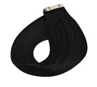 tape extensions Human Hair Extensions for Women #1B Tape in Hair Extensions Human Hair Straight Natural Real Human Hair 16-26Inch Black Seamless Hair Extensions(40 pcs,18 inches)