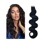Tape In Extensions, Black Invisible Hairband Extensions 20pcs 50g Wave Seamless Artificial Wigs Hair Extensions(24 inch)