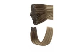 Tape In Extensions, Clip in hair Extension Remy Halo Hair Fish Wire Line Human Hair Extension With 4 Clips Hairpiece For Women Hair Extensions(Mocha Melt,12 inch)