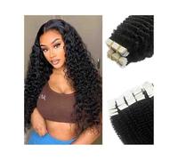 Tape In Extensions, Curly 16-26 inch wavy wig, 20Pcs/50g invisible seamless hair band hair extensions Hair Extensions(20 inch)