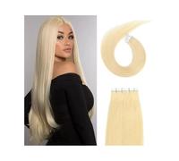Tape in Extensions Tape In Hair Extensions #613 Blonde Remy Human 20Pcs/50g Silky Straight Double Sided Invisible In Invisible Hair(16 inches)