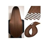 Tape In Extensions, Tape in Hair Extensions Real Human Hair #4 Chocolate Brown Brazilian Remy Hair Sikly Straight 20Pcs 50g Seamless Skin Weft Tape in Extensions Hair Extensions(18 inch)