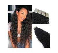 Tape in Extensions Water Wave Tape In Hair Extensions 20 Pcs Double Side Adhesive Seamless In Human Insivible Skin Weft Natural Color Invisible Hair(22 inches)