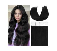 Tape In Extensions, Women's Hair Ties Black Seamless Invisible Hair Extensions 20Pcs/50G Hair Extensions(16 inch)
