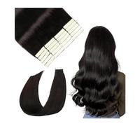 Tape in Hair Extensions #1B Tape In Hair Extensions Human Hair Straight Tape In Hair Extensions Real Human Hair Light Tape in Extensions for Black Women Tape in Exte,14 inches-20 pcs