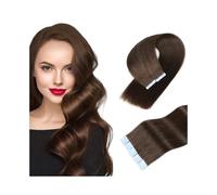 Tape in Hair Extensions, 50g/20pcs Straight Tape Hair Extensions #2 Dark Brown Seamless Wig,Invisible Tape Ins for Natural Look & Volume(20 inch)