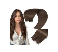 Tape in Hair Extensions, Clip-In Tape-In Curly Wave Brazilian Remy Hair Extensions - Invisible Skin Weft with Thick Ends & Double-Sided Design,Invisible Tape Ins for Natural Look & Volume(24 inch)
