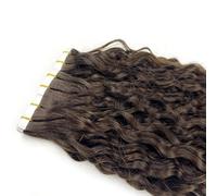 Tape in Hair Extensions Human Hair, Skin Weft Seamless Invisible, Silky Curly Hair with Thick Ends Remy Human Hair for Women Girls, 50G 20Pcs,16inch